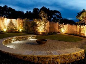 Full spectrum outdoor lighting on fence line